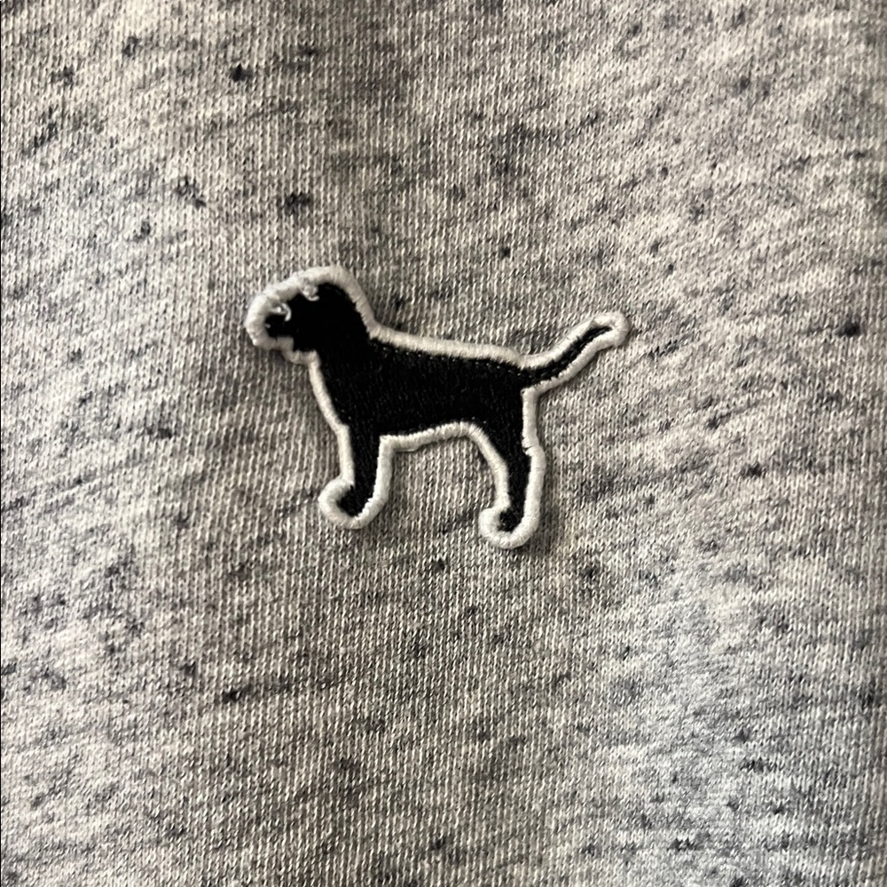 Victoria's Secret Pink Gray Half Zip Pullover Dog Logo PINK on back - Picture 4 of 4